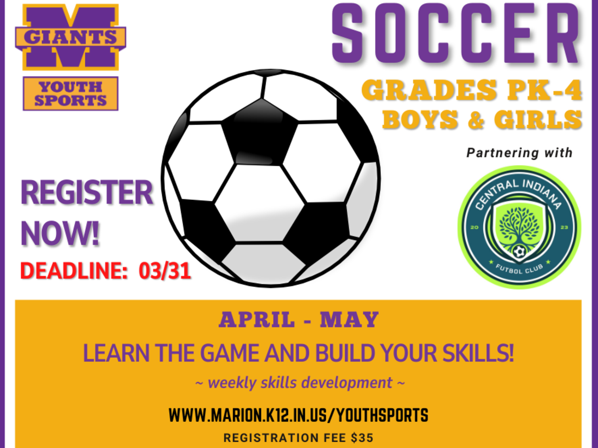promo graphic - Marion Youth Sports soccer registration