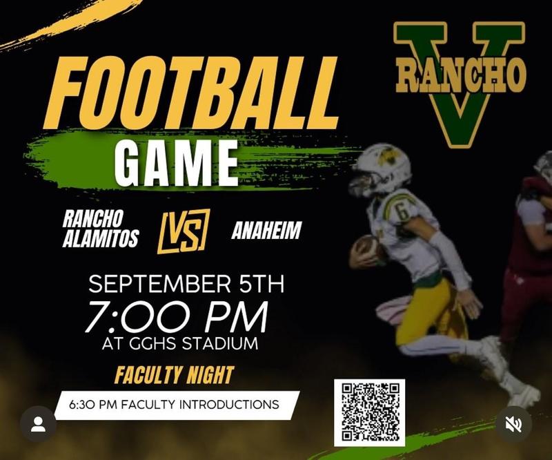 Football this Friday vs Anaheim at GGHS!