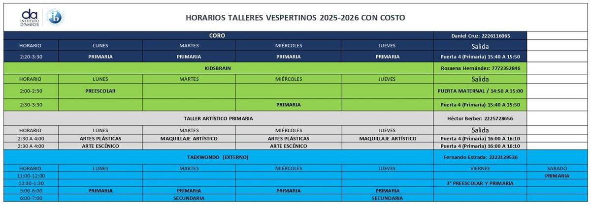 Talleres 2526 con costo