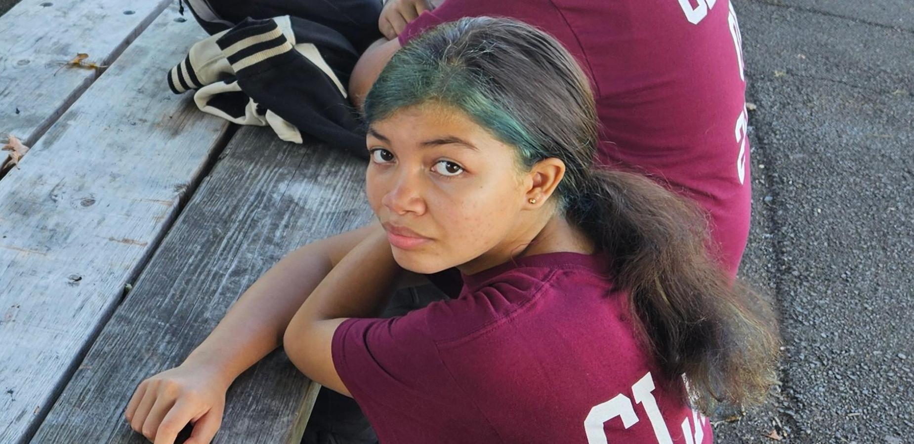 Students pose for community building trip.