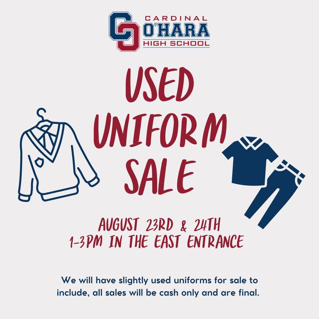 Used Uniform Sale Student Services Cardinal O'Hara High School