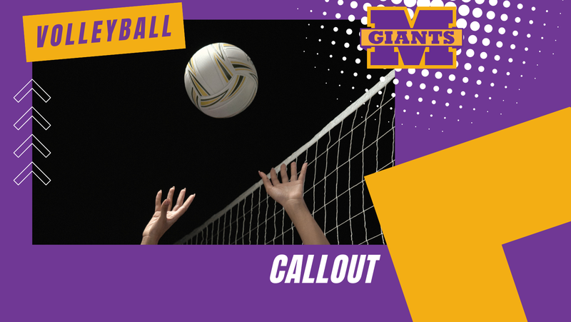 promo graphic - MHS volleyball callout meeting