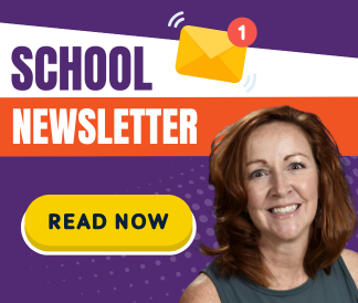 School Newsletter Read Now with headshot of Stacy Bush and a notification bell