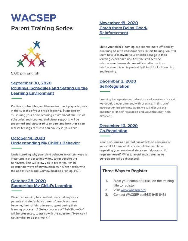 WACSEP Parent Training Series