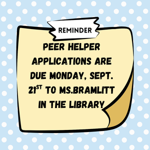 Peer Helper Reminder