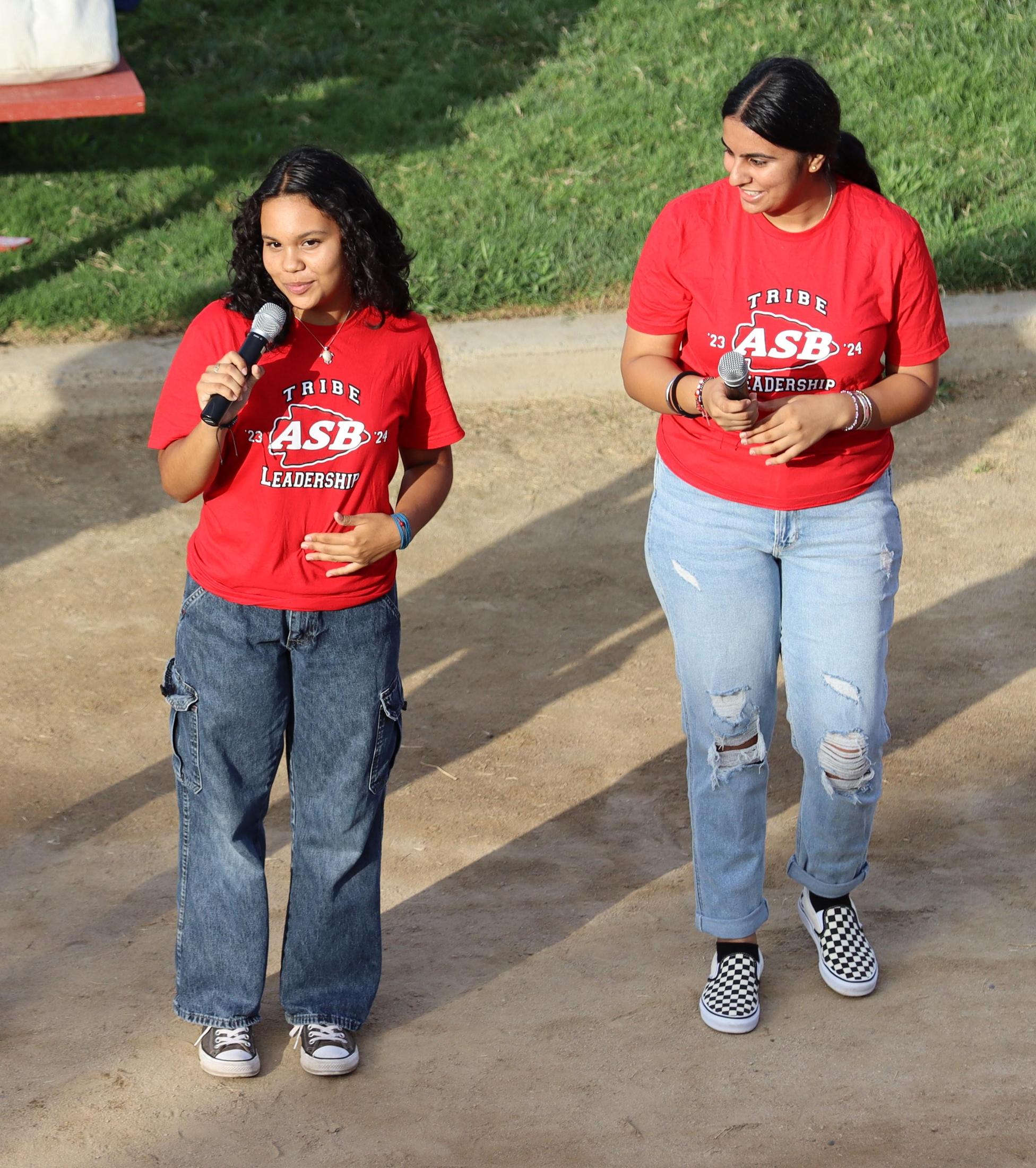 Students and staff enjoying the back to school rally