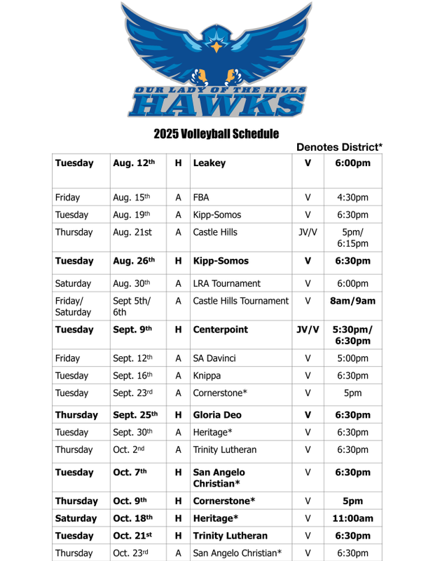 Volleyball Schedule 2025 Featured Photo