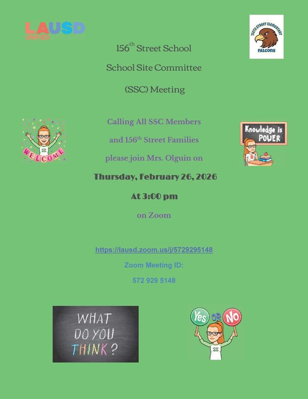 SSC Meeting on 2/26/26 at 3 pm via Zoom