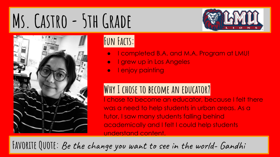 Ms. Castro's Class Ms. Ingrid Castro Resolute Academy Charter School