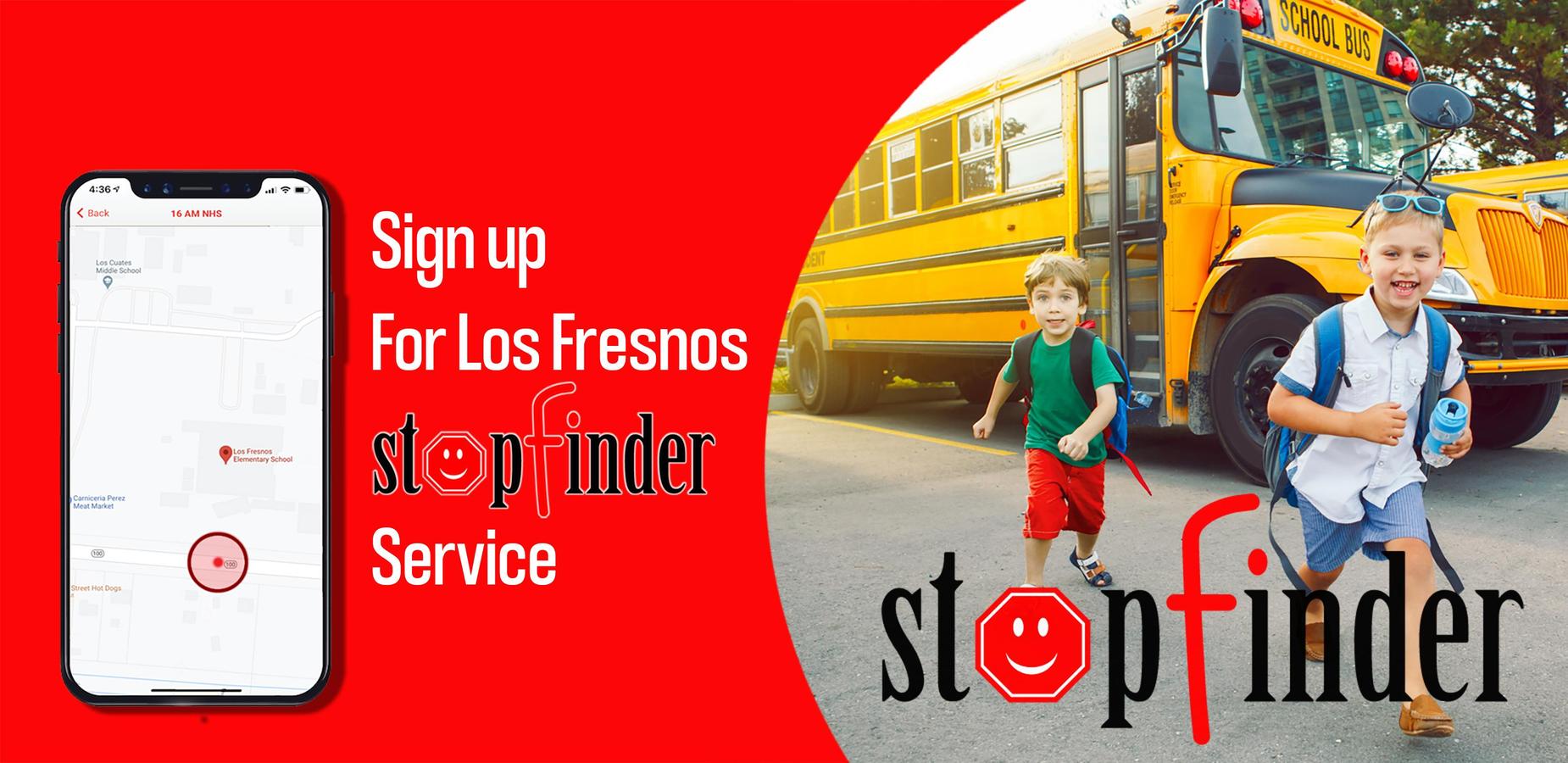 Stopfinder sign up service banner