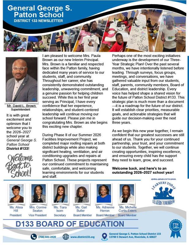 District 133 News letter August 2026