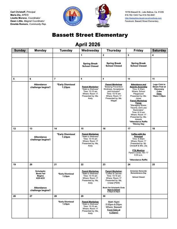 April Calendar