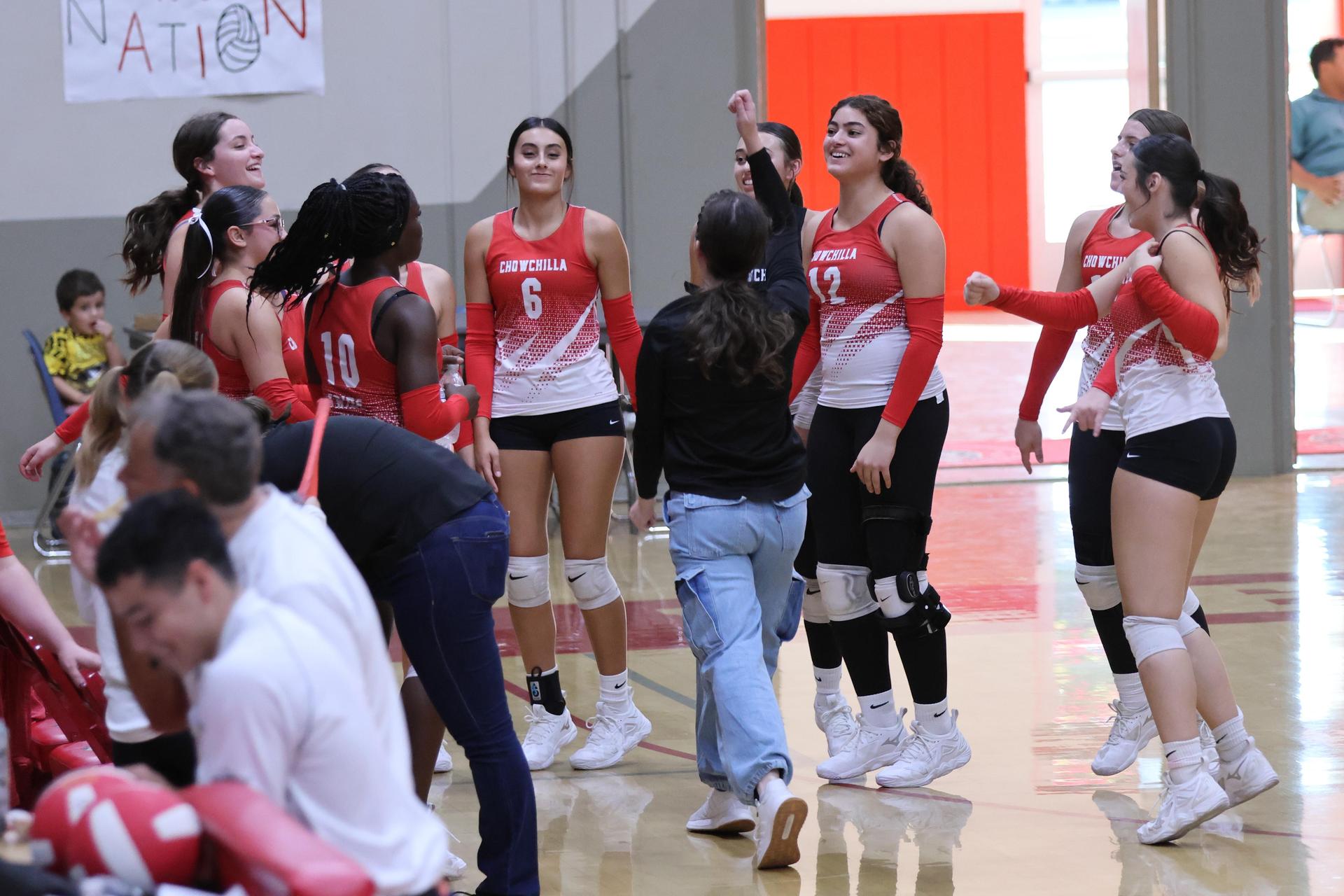 Varsity girls Volleyball playing vs. Madera 40