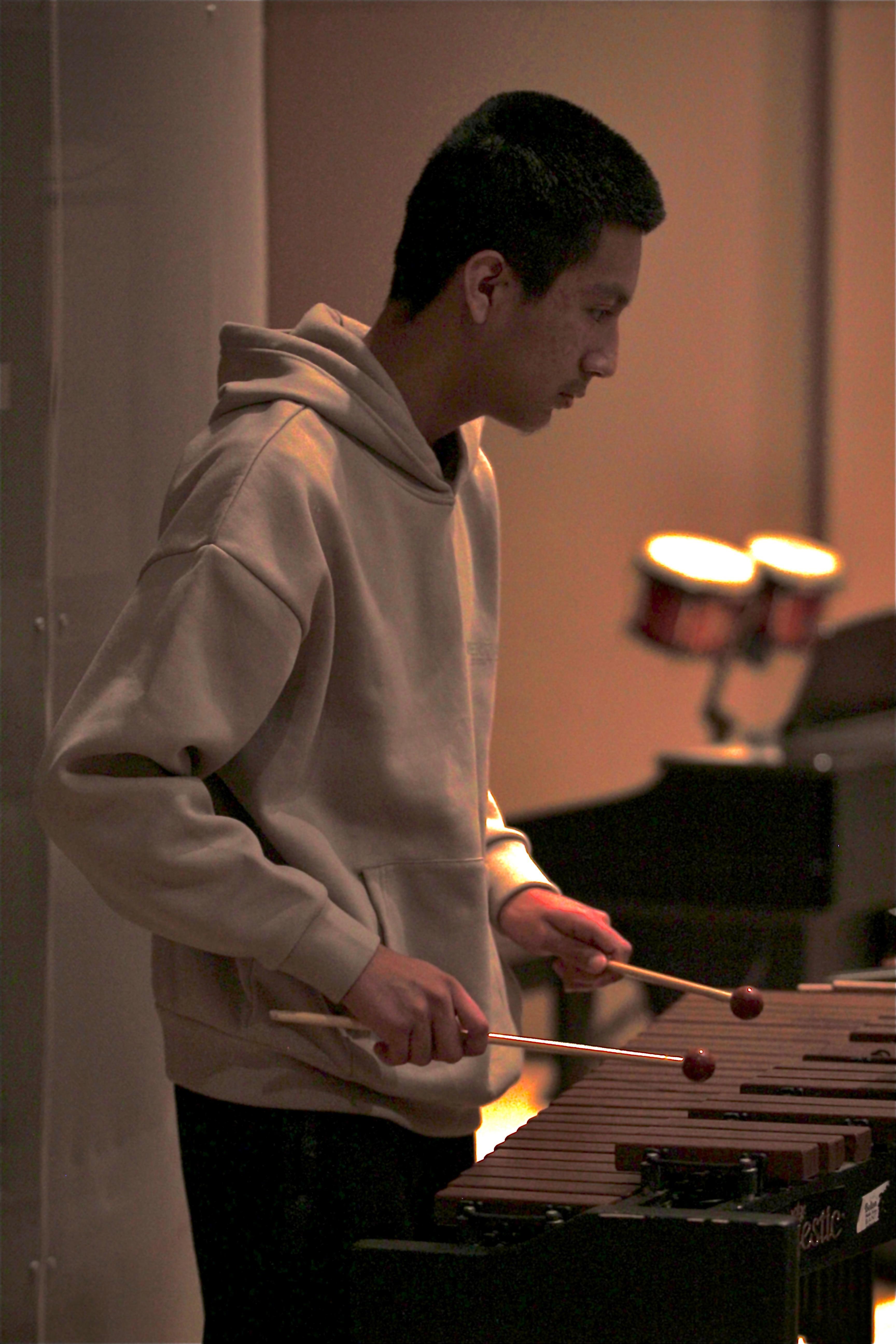 Jason playing the xylophone