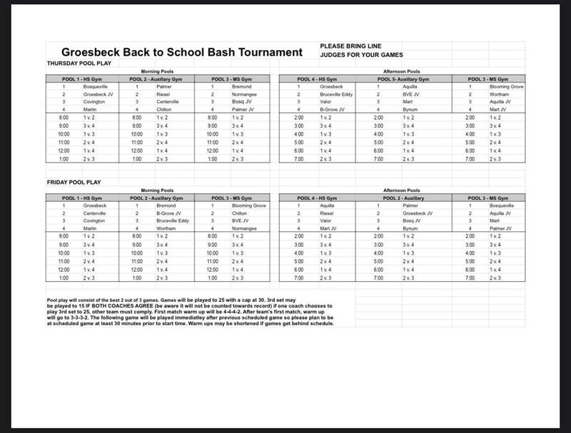 Groesbeck Volleyball Tournament