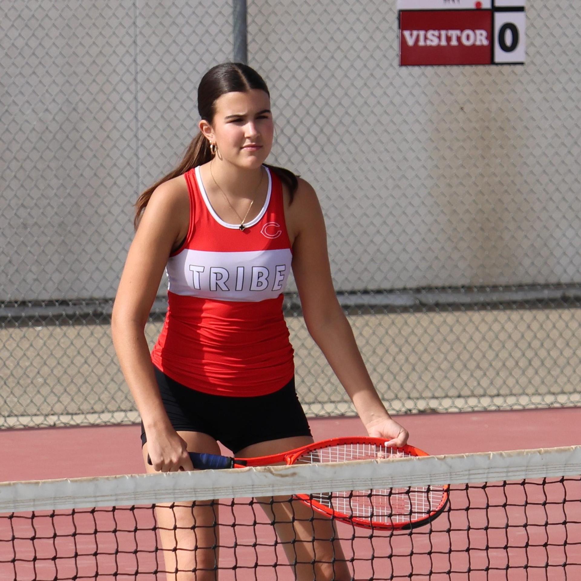 Girls tennis playing vs. Yosemite 13