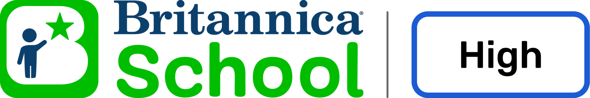 Logo of Britannica School for high, displaying a student and a star symbol.