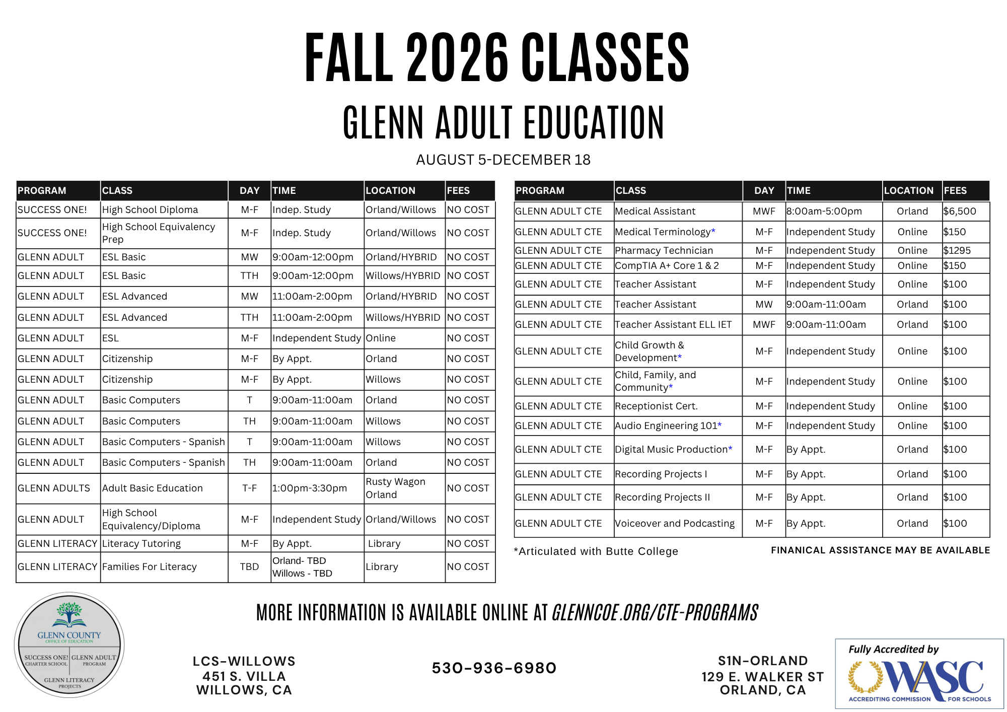 fall 2026 classes