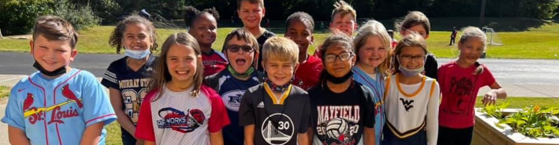 Mr. Felts' class looking good on jersey day!