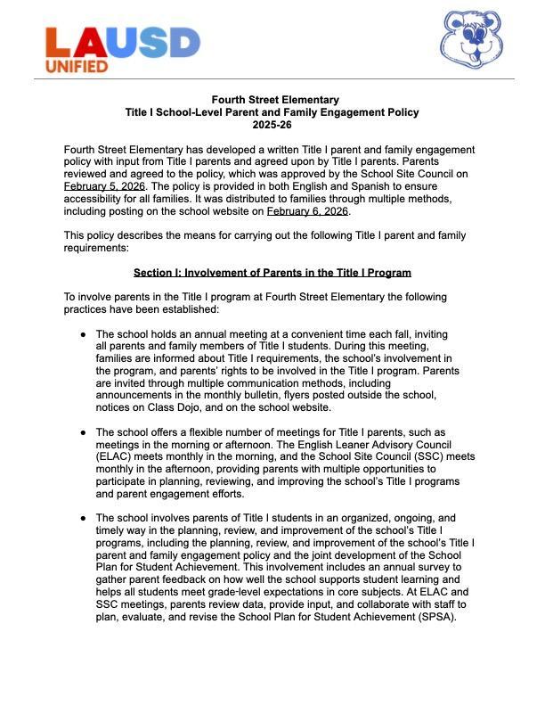 Title 1 Policy