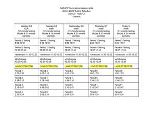 CASSPP Schedule