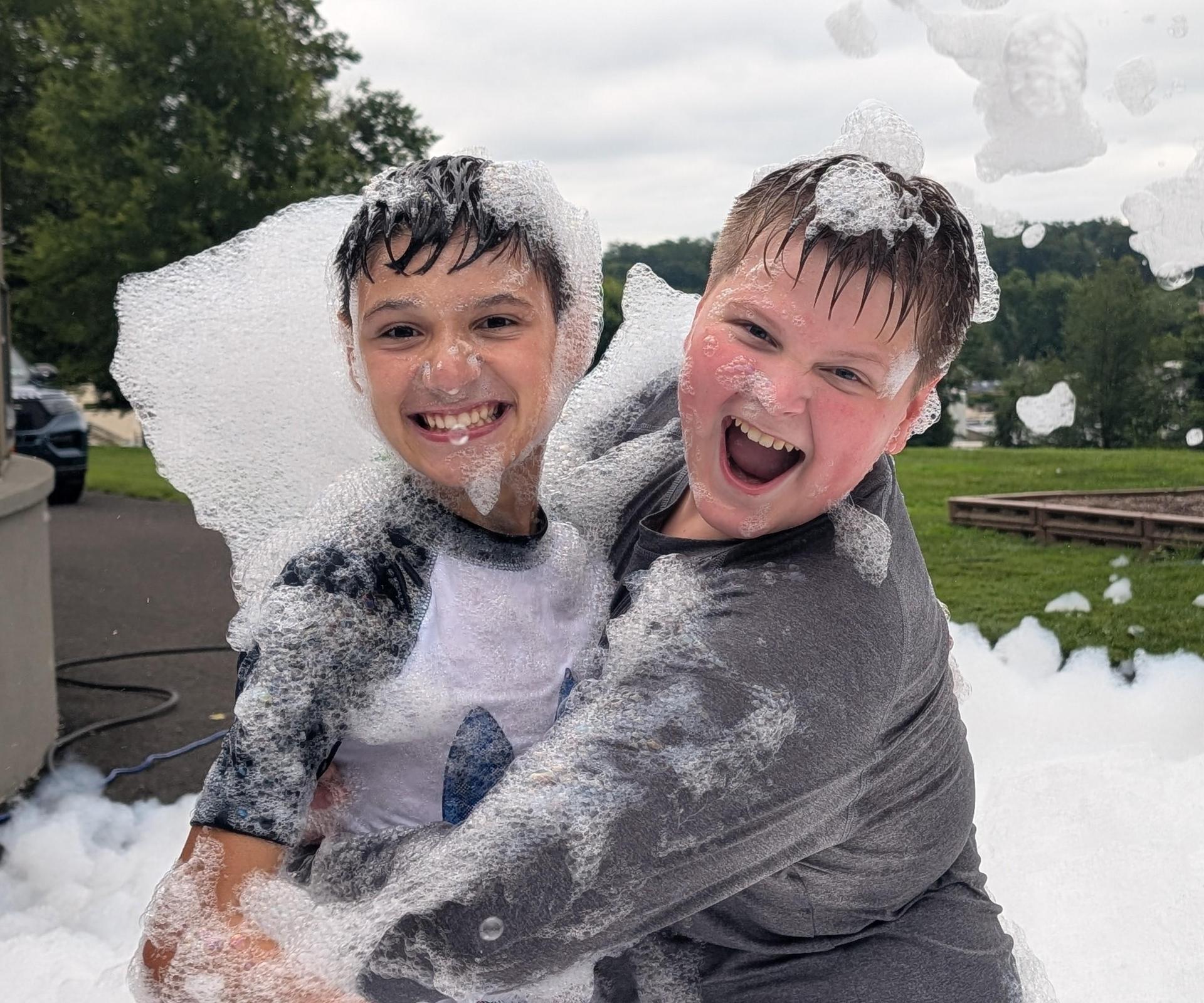 Center School Summer students enjoying a foam party!