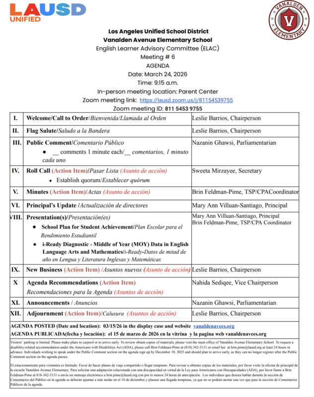 ELAC  Meeting Featured Photo