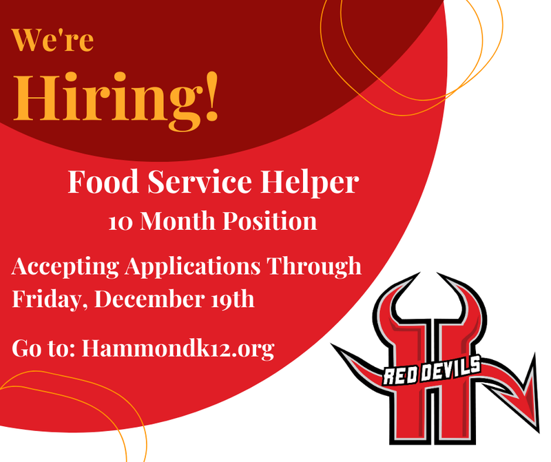 Now Hiring - Food Service Member!