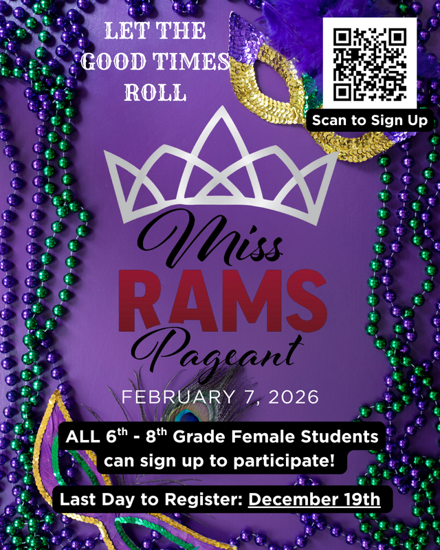 Miss RAMS Pageant registration flyer