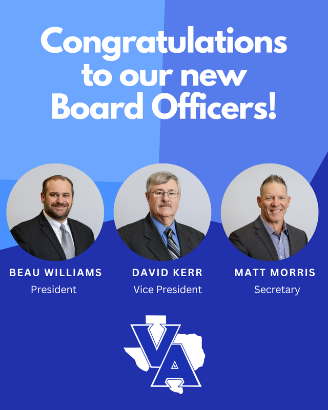 Congratulations to our new Board of Trustees Officers - Beau Williams (President), David Kerr (Vice President) & Matt Morris (Secretary)