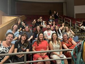 Staff gathering in the auditorium