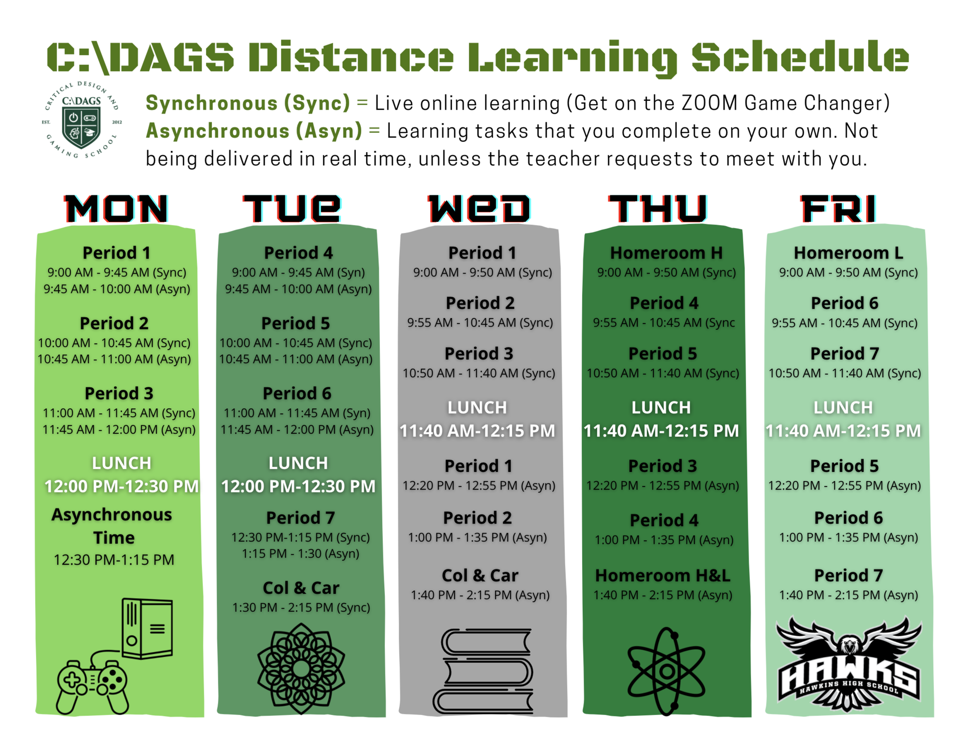 CDAGS Distance Learning Schedule
