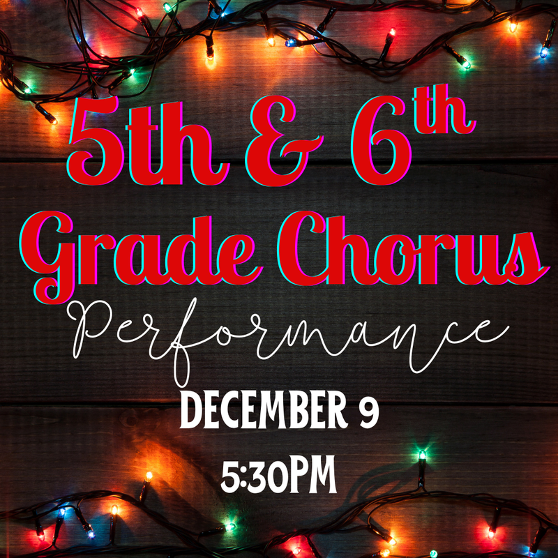 5th and 6th Grade Chorus text with Christmas Lights