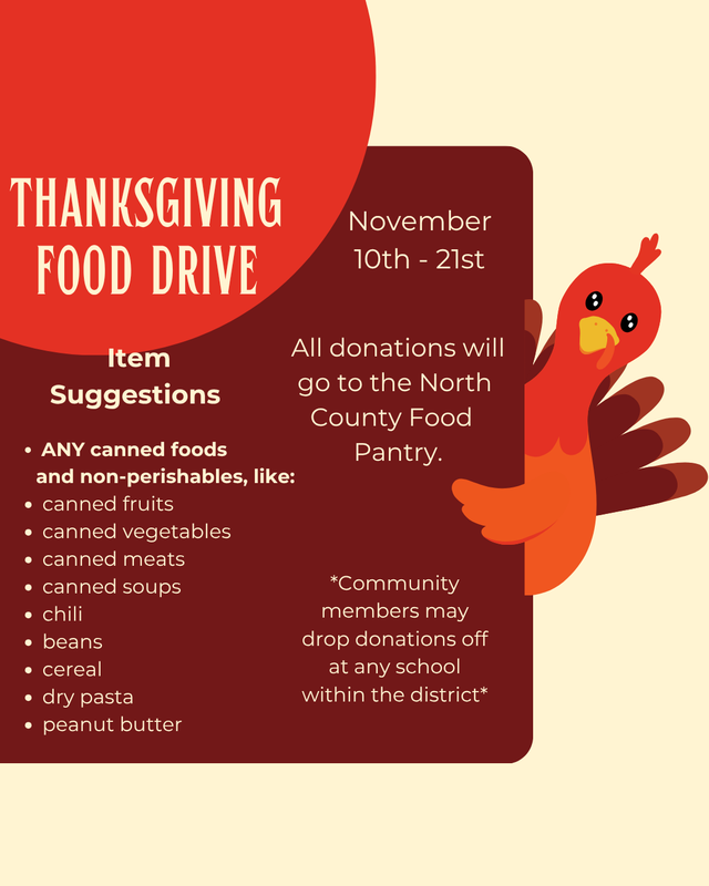 Thanksgiving Food Drive November 10th-21st