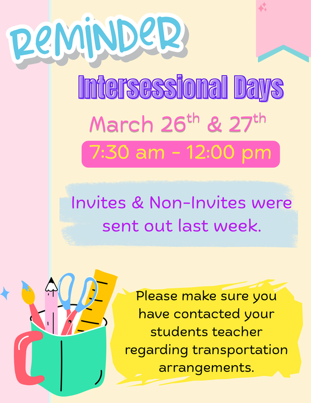 Intersessional Days March 26 & 27