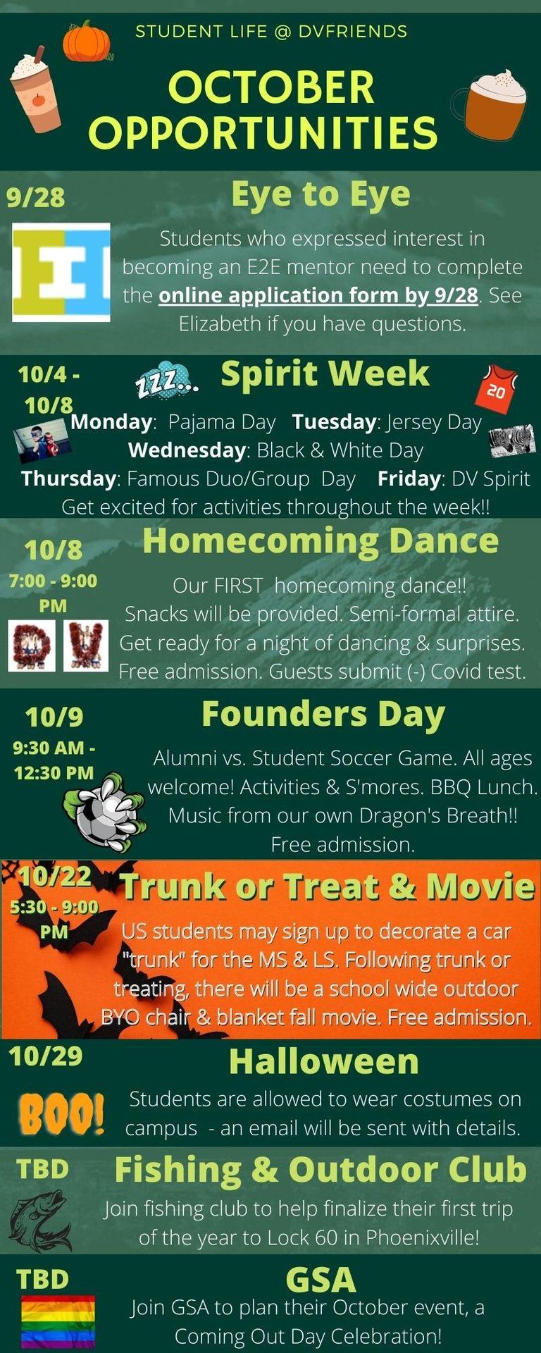 October Opportunities flier