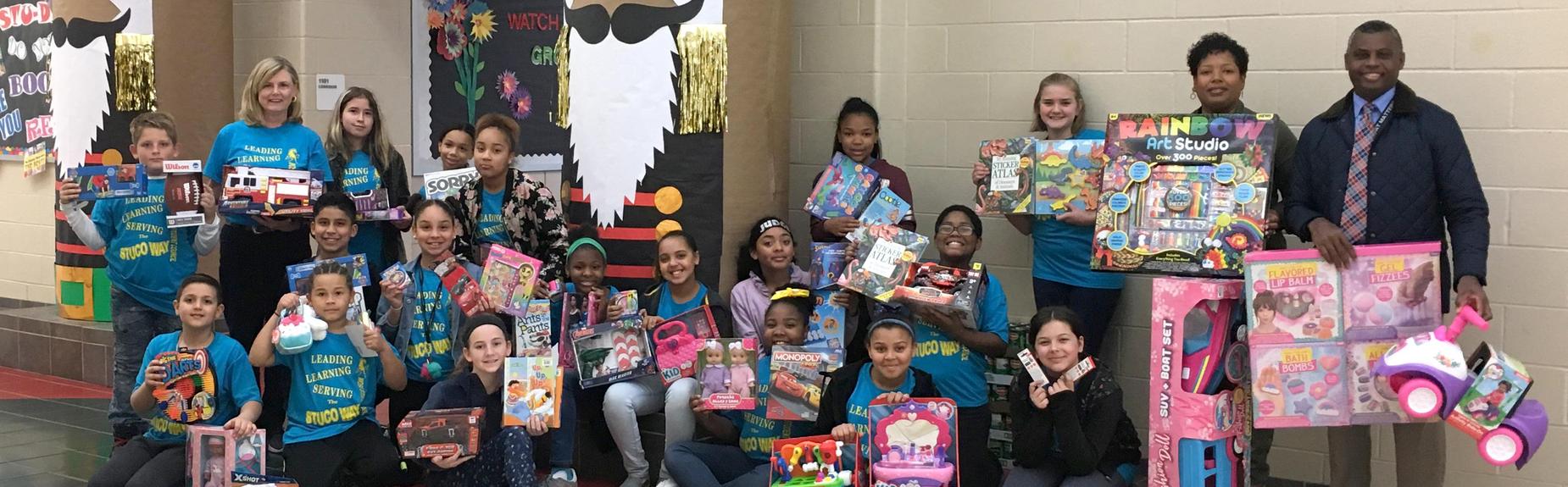 Elementary Student Council collects toys for local Salvation Army drive.