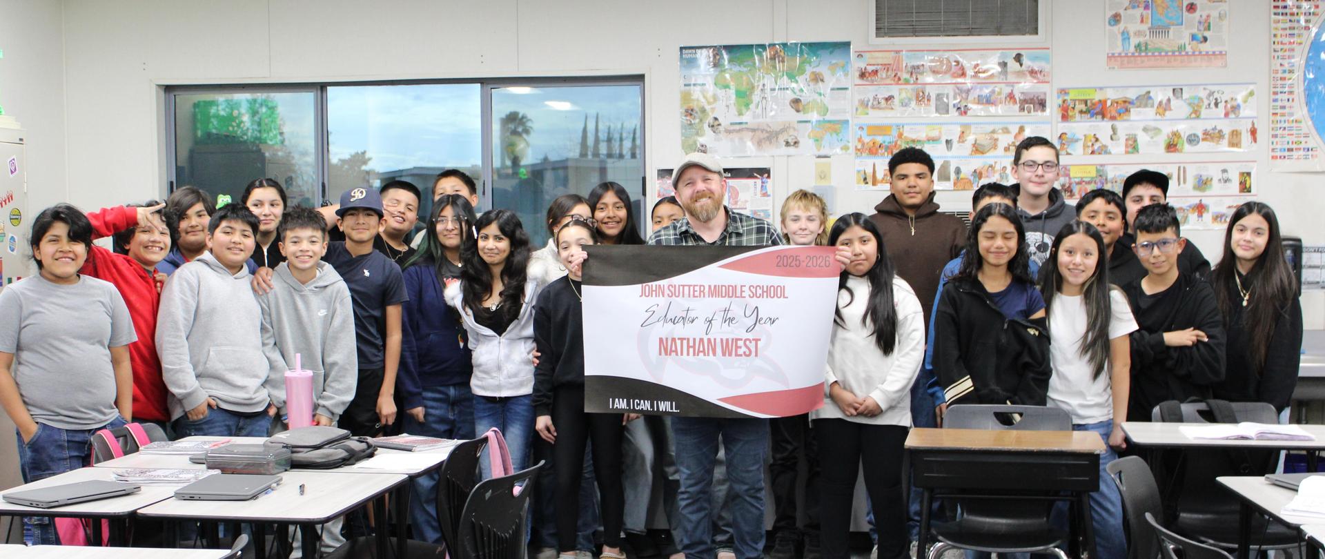 Mr. West Sutter's Teacher of the Year