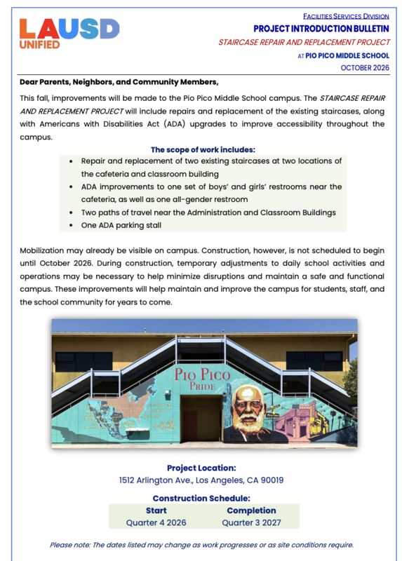 Renovations to Pio Pico! Featured Photo