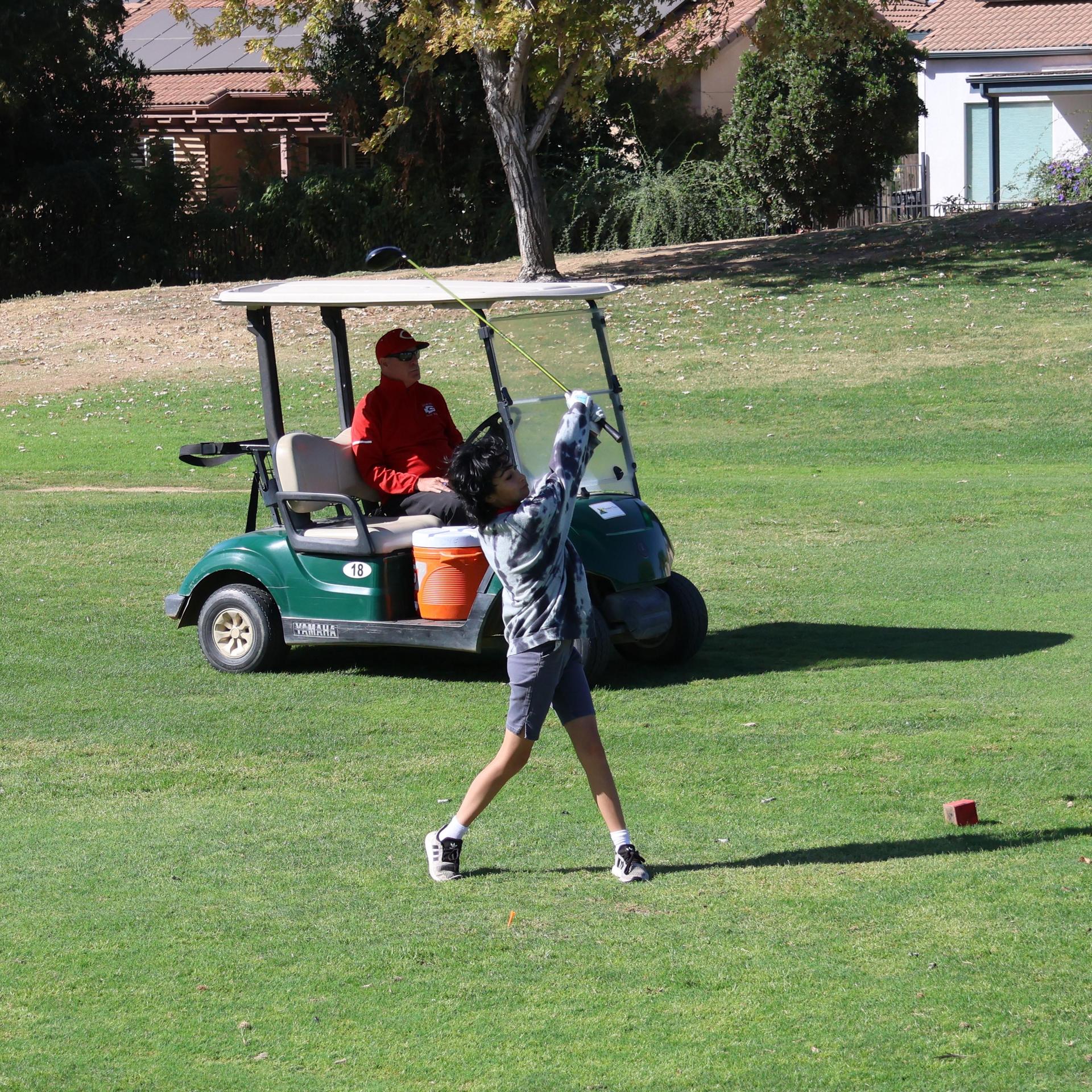Girls golfers in action at the championships