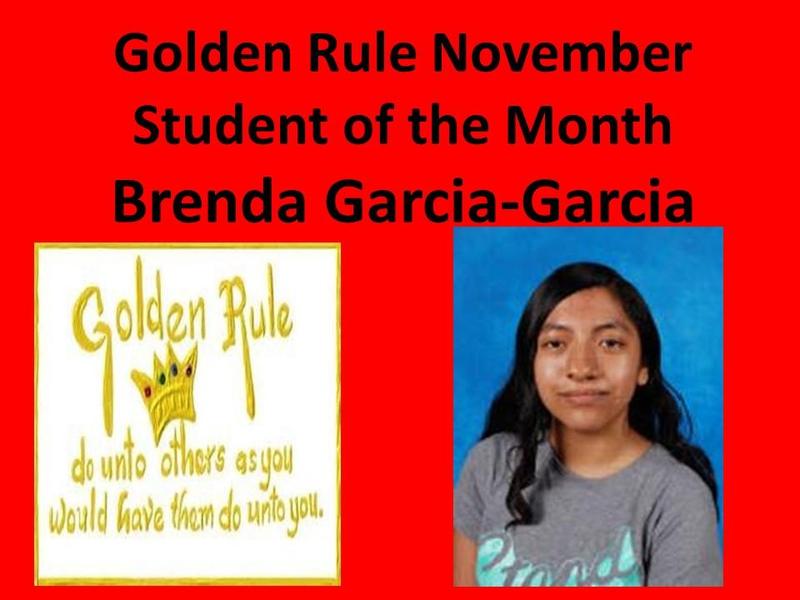 Brenda Garcia-Garcia Selected November Golden Rule Winner Featured Photo