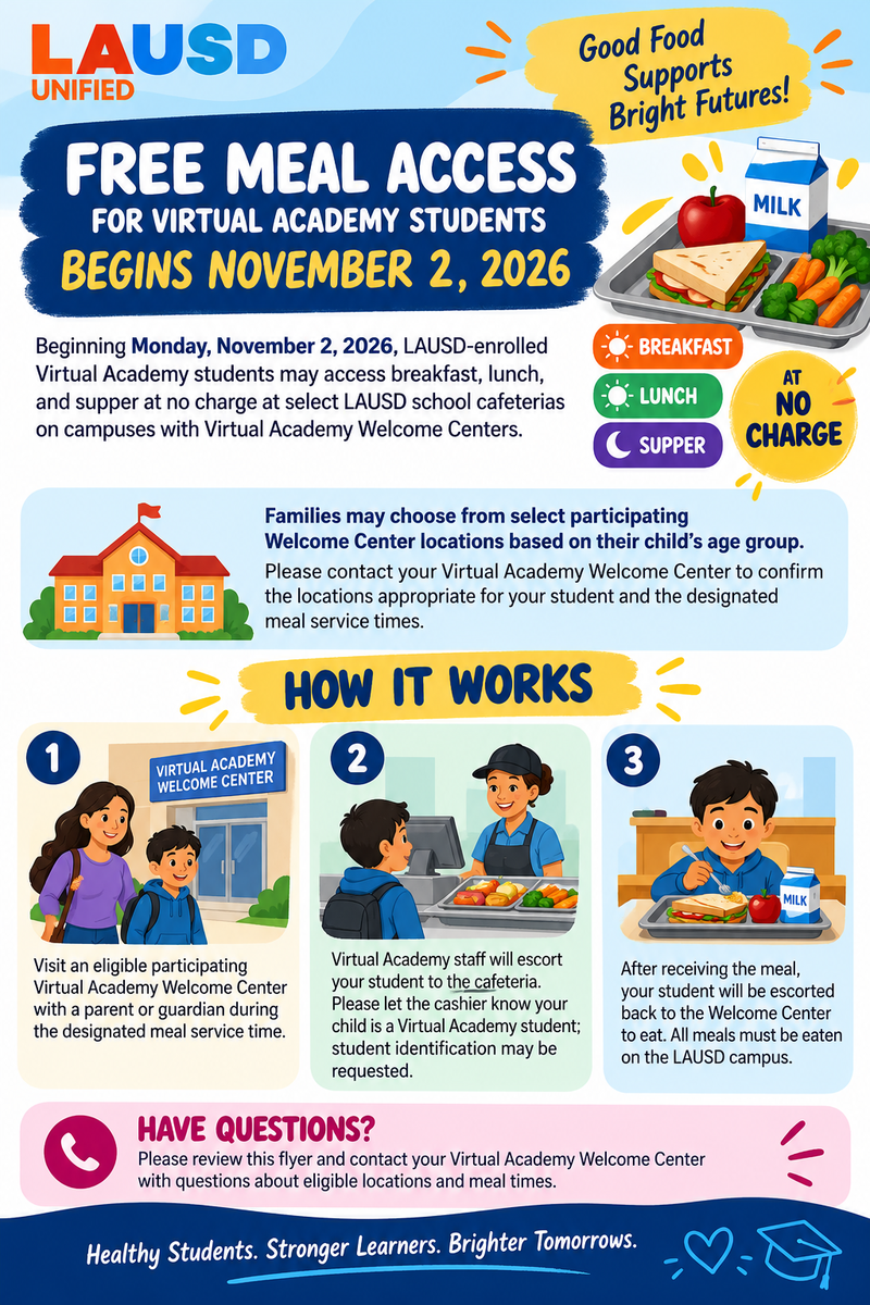 FREE MEALS AT VIRTUAL ACADEMIES
