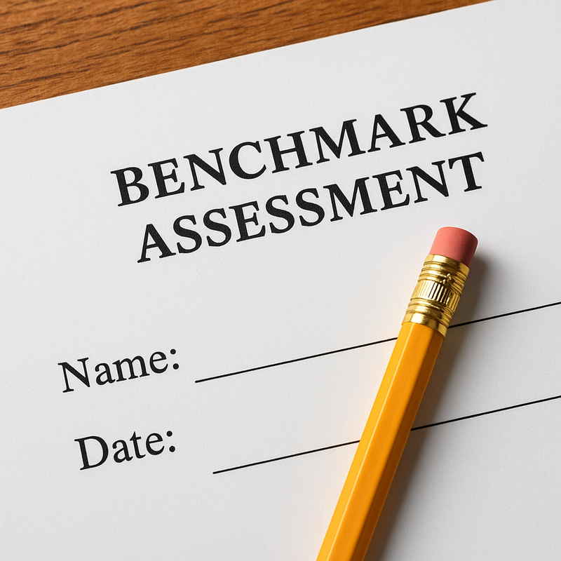 benchmark assessment image of test and pencil