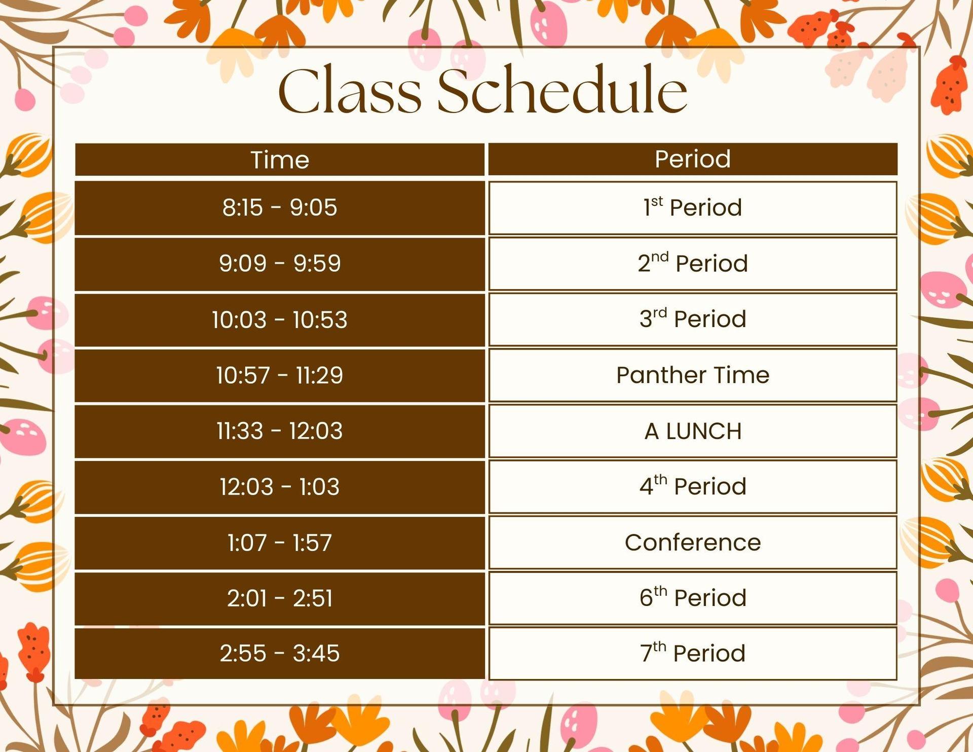 Class Schedule