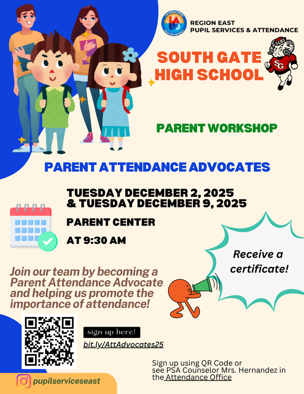 Parent Workshop Parent Attendance Advocates Flyer