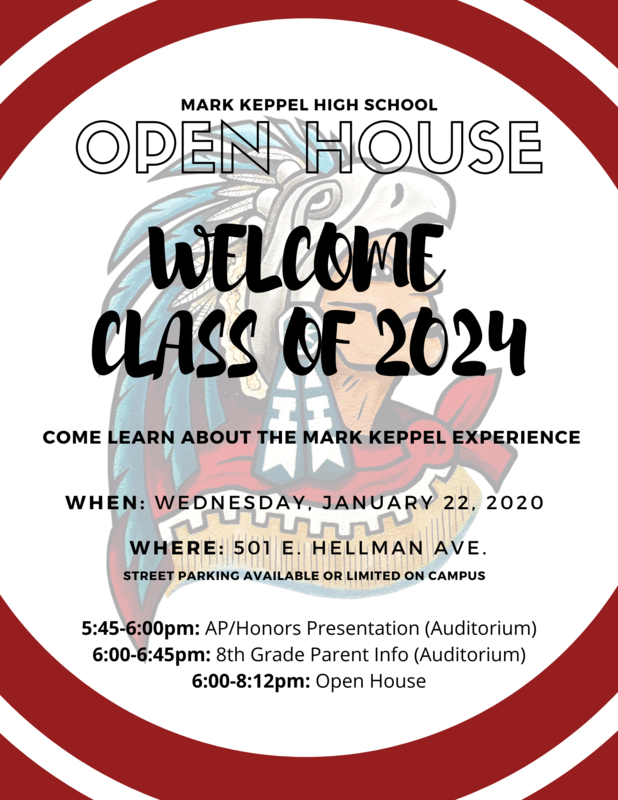 8th Grade - Class of 2024 - OPEN HOUSE - January 22, 2020 Featured Photo