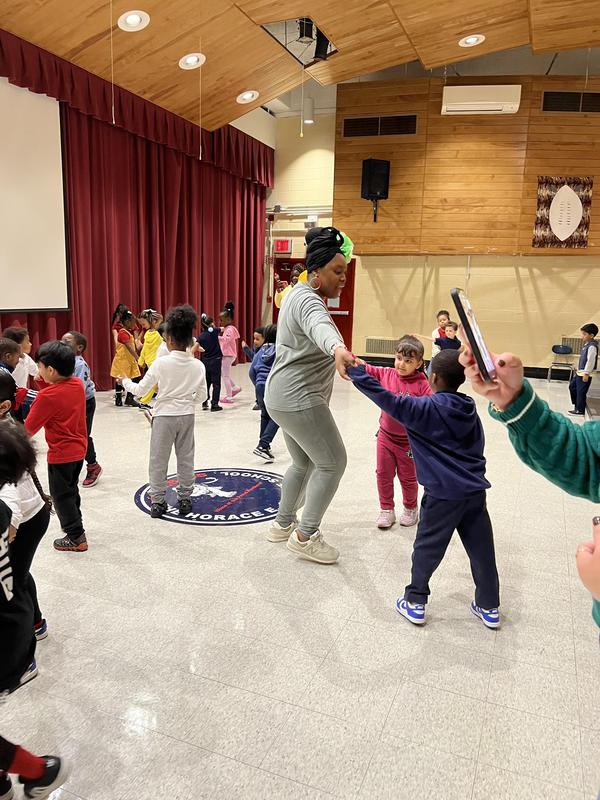 Students dancing with Ms Nicole