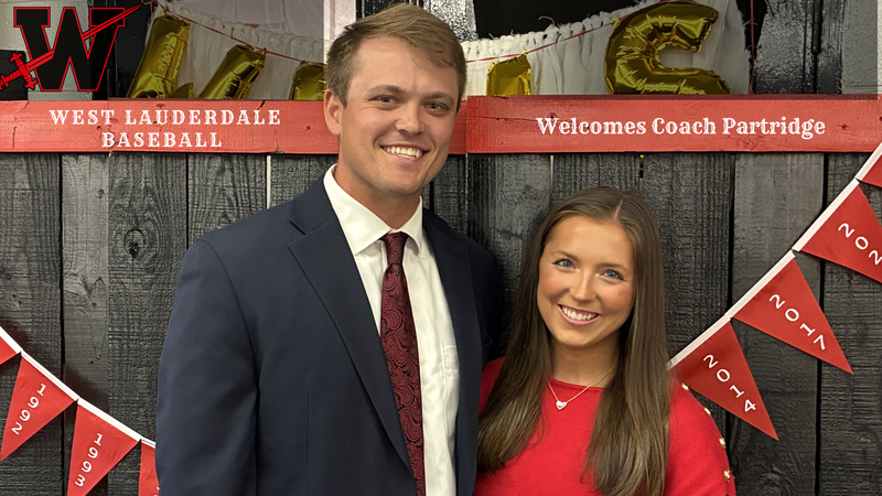 West Lauderdale High School New Head Baseball Coach Kameron Partridge and his wife