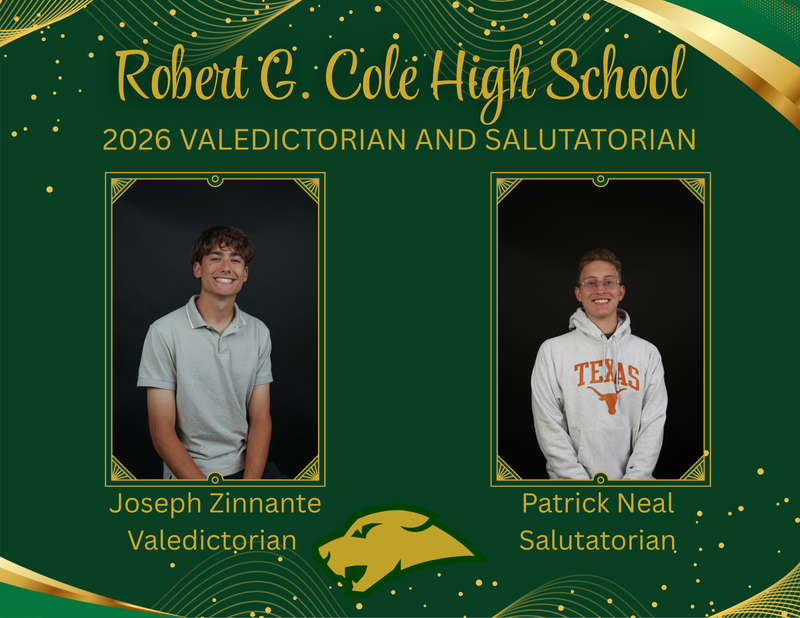 Green trim around Valedictorian and Salutatorian