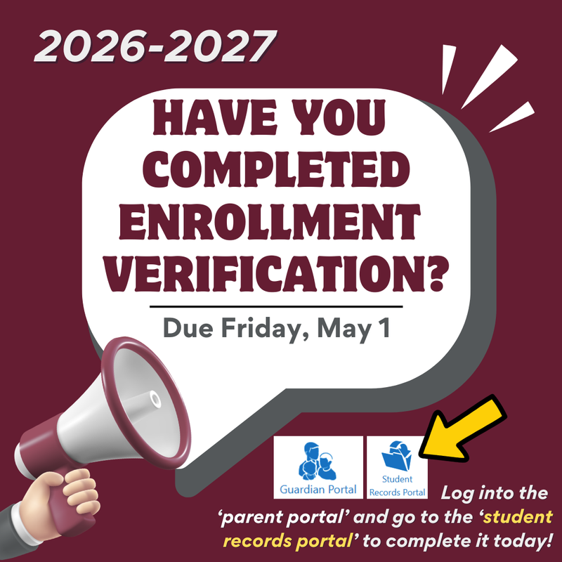 enrollment verification due Friday!